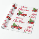 Search for christmas tree truck wrapping paper Red and green