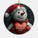 Search for snowman ornaments Red