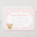 Search for minnie baby shower invitations Gold glitter