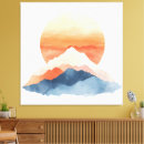Search for abstract mountain landscape canvas prints Sunset