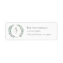 Search for monogram wreath return address labels Modern