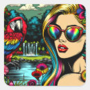 Search for retro woman stickers Pretty lady