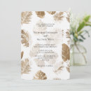 Search for tropical leaves wedding invitations Gold