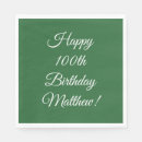 Search for 100th birthday napkins Green