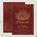 Search for masquerade quinceanera invitations Gold
