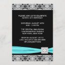 Search for teal black silver invitations Party