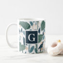 Search for pretty floral monogram mugs Leaves