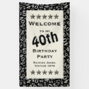 Search for 40th birthday banners Black and white