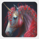 Recherche de licorne rouge autocollants Cheval
