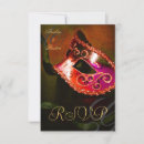 Search for red gold masquerade party invitations Rsvp