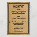 Search for country western wedding menus Wood