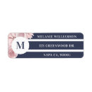 Search for navy blue and white stripe return address labels For her