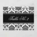 Search for damask table numbers postcards Black