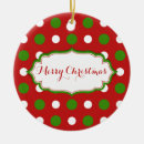 Search for red and green polka dots ornaments Merry christmas