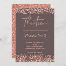 Search for rose gold 13th birthday invitations Glitter