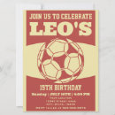 Search for soccer player birthday invitations Red