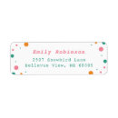 Search for orange polka dot return address labels Birthday