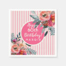 Search for 80th birthday napkins Watercolor roses