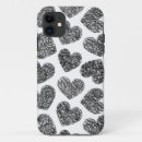 Search for doodle hearts iphone cases Black and white