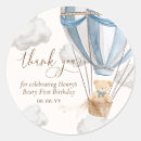 Search for bear first birthday stickers Hot air balloon
