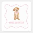 Search for puppy birthday stickers Golden retriever