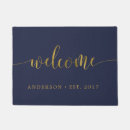 Search for navy and gold doormats Newlyweds