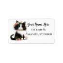 Search for black kittens return address labels Flowers