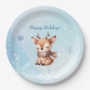 Recherche de cerf assiettes en papier Flocons de neige