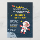 Search for space 1st birthday invitations First
