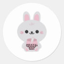 Search for happy easter pink bunny stickers Rabbit