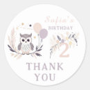 Search for owl birthday party stickers Watercolor