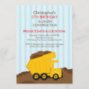Recherche de chantier invitations À l'anniversaire du camion