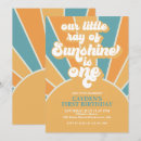 Search for our little sunshine birthday invitations Retro