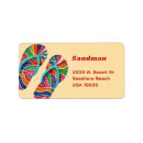 Search for beach flip flops return address labels Fun