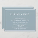 Search for dusty blue rehearsal dinner invitations Minimalist