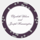 Search for elegant silver wedding stickers Purple