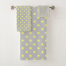 Search for gray and yellow bath towels Dots