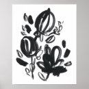 Recherche de fleurs noires et blanches posters Floral