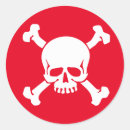 Search for pirate skull crossbones stickers Red