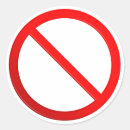Search for not allowed sign stickers Warning