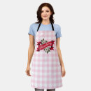 Search for vintage label aprons Pink