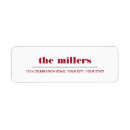 Search for red black and white return address labels Minimal