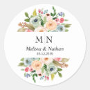 Search for floral wreath monogram wedding stickers Summer
