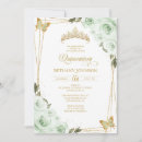 Search for sage green quinceanera invitations Tiara
