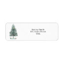 Search for winter trees return address labels Evergreen
