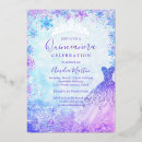 Recherche de flocons de neige bleus invitations Quinceanera