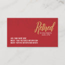 Search for retirement business cards Retiring