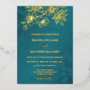 Search for teal turquoise and gold wedding invitations Floral