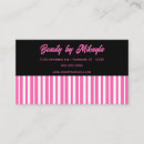 Recherche de rayures roses et blanches cartes visite Salon de beauté