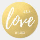Search for gold script monogram wedding stickers Black